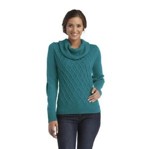 Covington gray cowl neck cable knit sweater